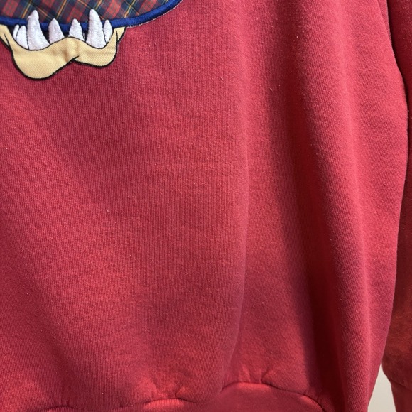 Vintage Looney Tunes Women's Taz Sweatshirt Crewneck Size XL Red Made in USA - Picture 3 of 9